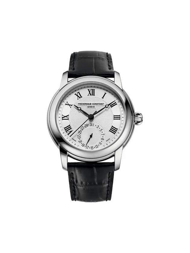 Classic Manufacture Leather Watch Silver Black - FREDERIQUE CONSTANT - BALAAN 1