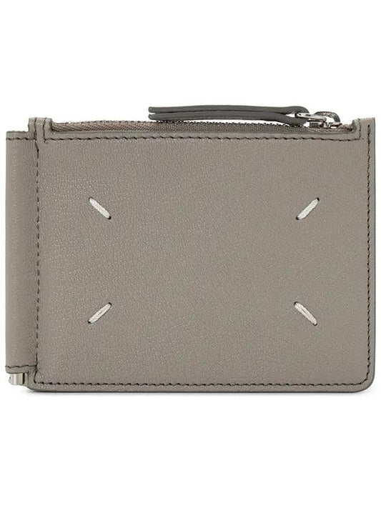 Stitched Money Clip Card Wallet Ash - MAISON MARGIELA - BALAAN.