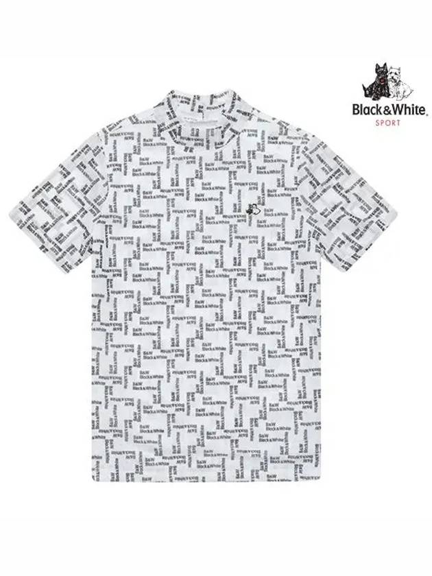 mesh logo print short sleeve t-shirt 9253LZHPWHITE - BLACK&WHITE - BALAAN 1