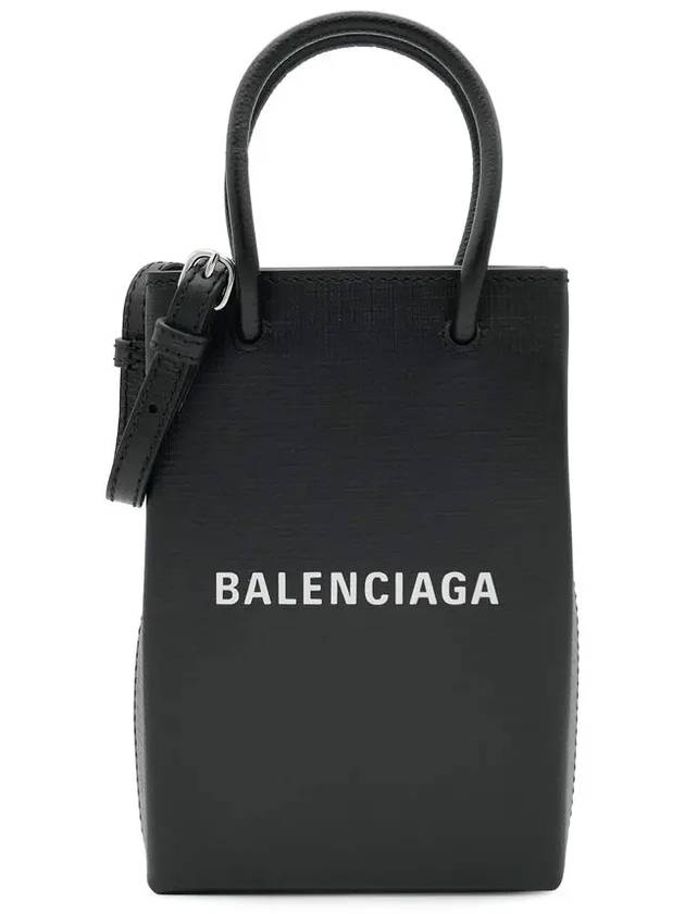 Logo Print Phone Holder Small Cross Bag Black - BALENCIAGA - BALAAN 2