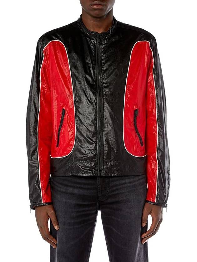 J Clay Shiny Ripstop Biker Jacket Black Red - DIESEL - BALAAN 2