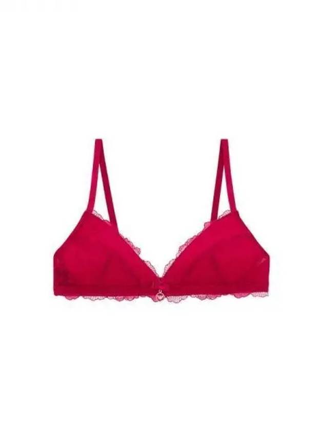 UNDERWEAR Women s Flower Lace Padded Triangle Bra Dark Red 270728 - EMPORIO ARMANI - BALAAN 1