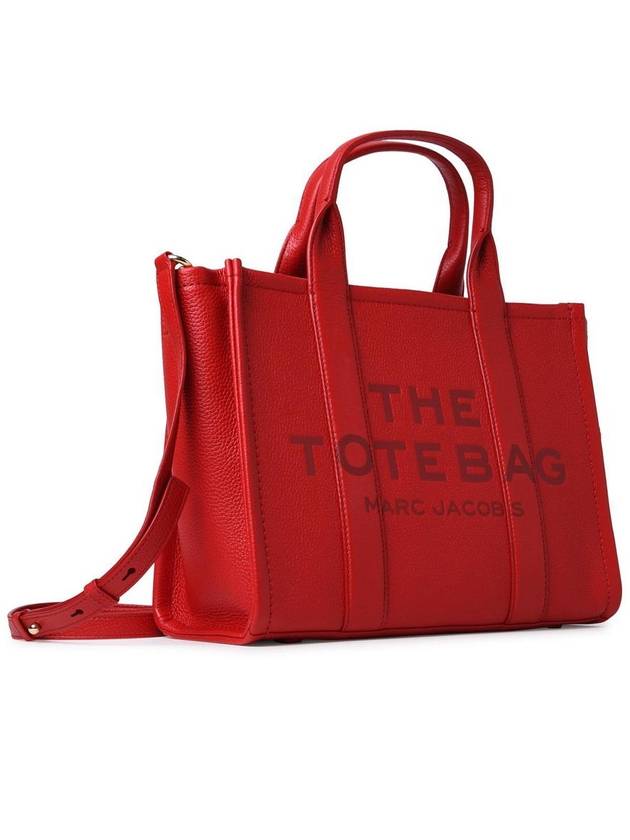 Logo Medium Leather Tote Bag Red - MARC JACOBS - BALAAN 3