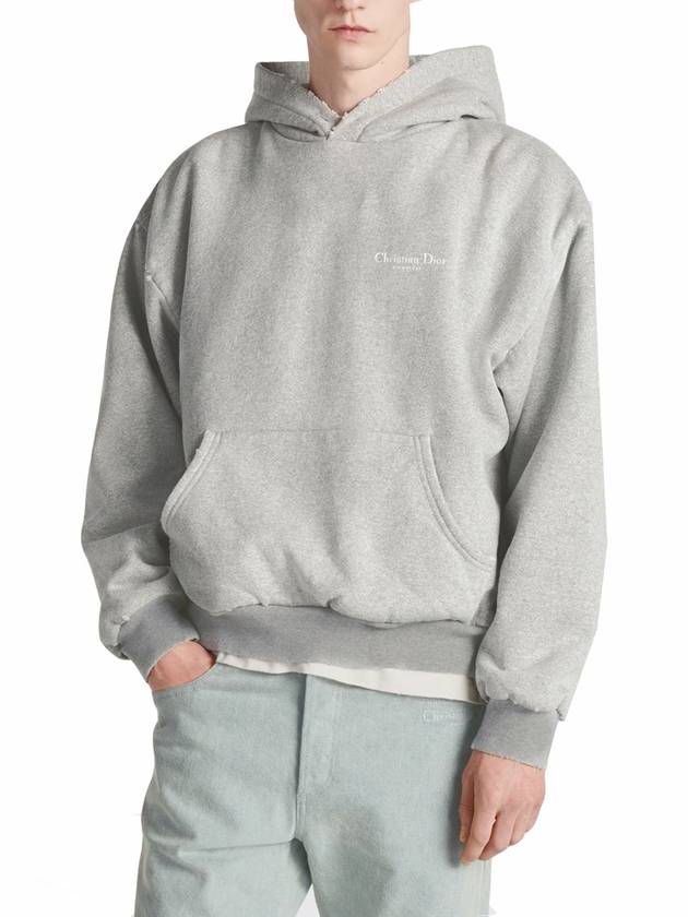 Logo Print Cotton Hoodie Grey - DIOR - BALAAN 6