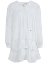 Love Line V-Neck Frill Short Dress Ivory - MICANE - BALAAN 1