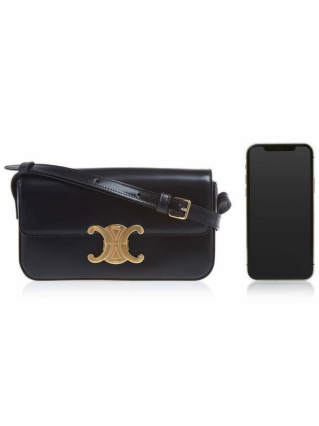 Claude Shiny Calfskin Shoulder Bag Black - CELINE - BALAAN 7