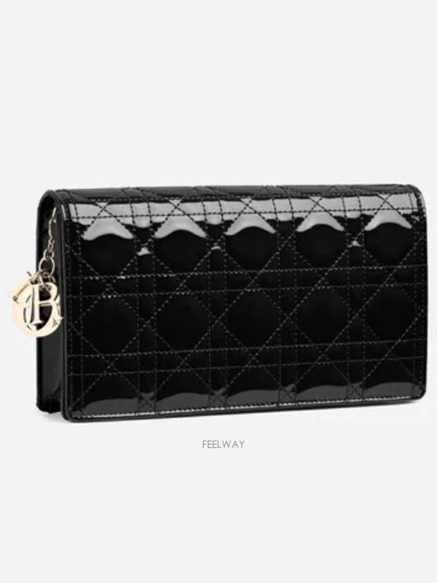 Lady Cannage Calfskin Pouch Bag Black - DIOR - BALAAN 5