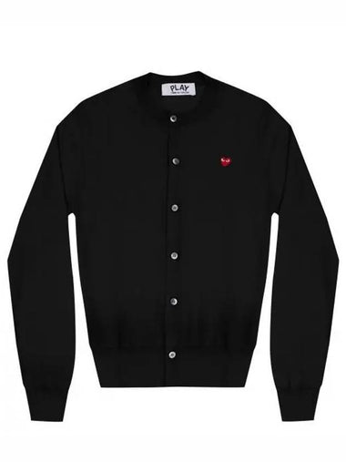 AZ N053 051 1 Small Red Heart Waffen Cardigan - COMME DES GARCONS - BALAAN 1