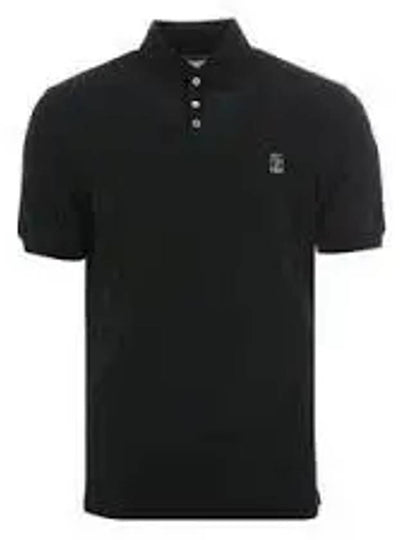 Printed Logo Cotton Polo Shirt Black - BRUNELLO CUCINELLI - BALAAN 2