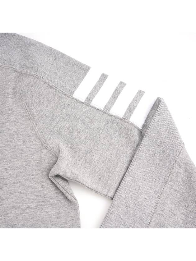 4-Bar Striped Cotton Long Sleeve T-Shirt Light Grey - THOM BROWNE - BALAAN 4