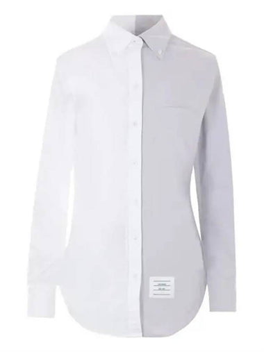 Two tone long sleeve shirt white - THOM BROWNE - BALAAN 1