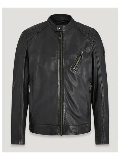 Men's Cheviot Leather V Racer Jacket In Black - BELSTAFF - BALAAN 2