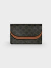 Wallet on Strap in Triomphe Canvas and Smooth Lambskin Tan - CELINE - BALAAN 2