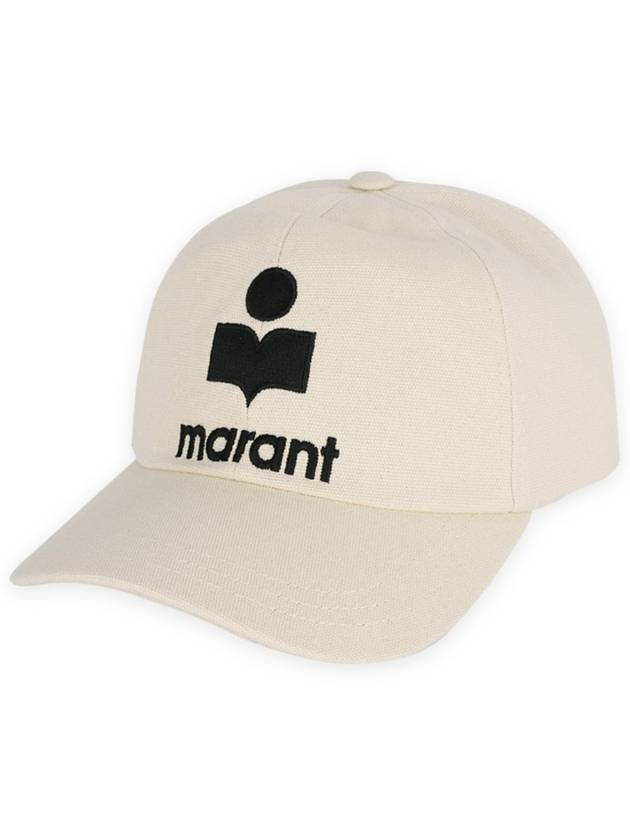 Tyron Embroidered Logo Ball Cap Ecru - ISABEL MARANT - BALAAN 3