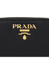 Metal Logo Saffiano Coin Card Wallet Black - PRADA - BALAAN 6