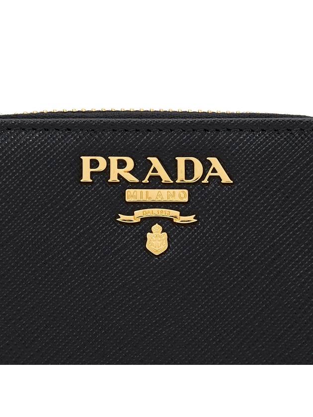 Metal Logo Saffiano Coin Card Wallet Black - PRADA - BALAAN 6