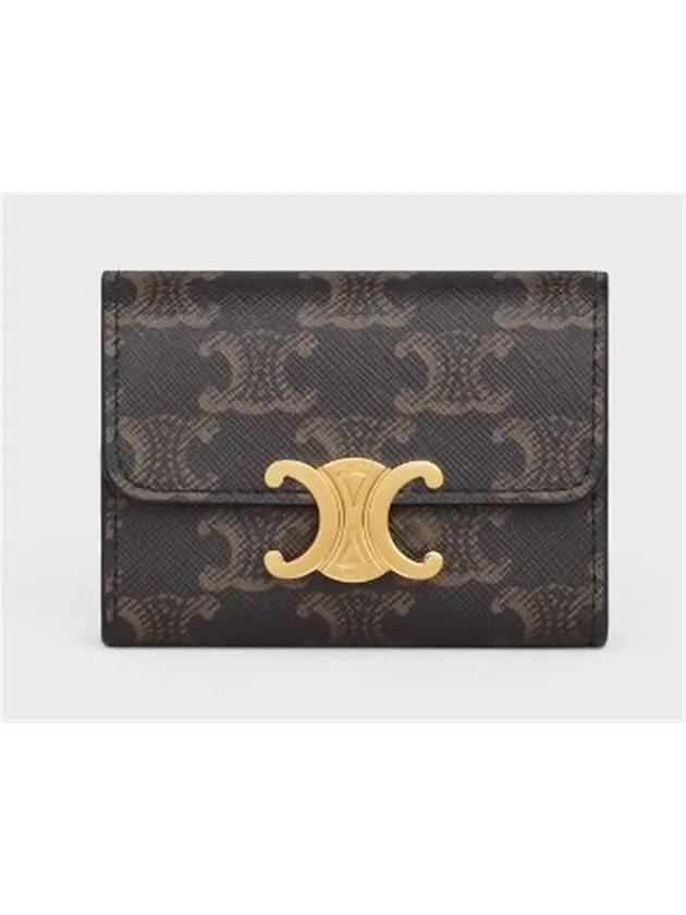 Triomphe Compact Coin Card Wallet Tan - CELINE - BALAAN 2