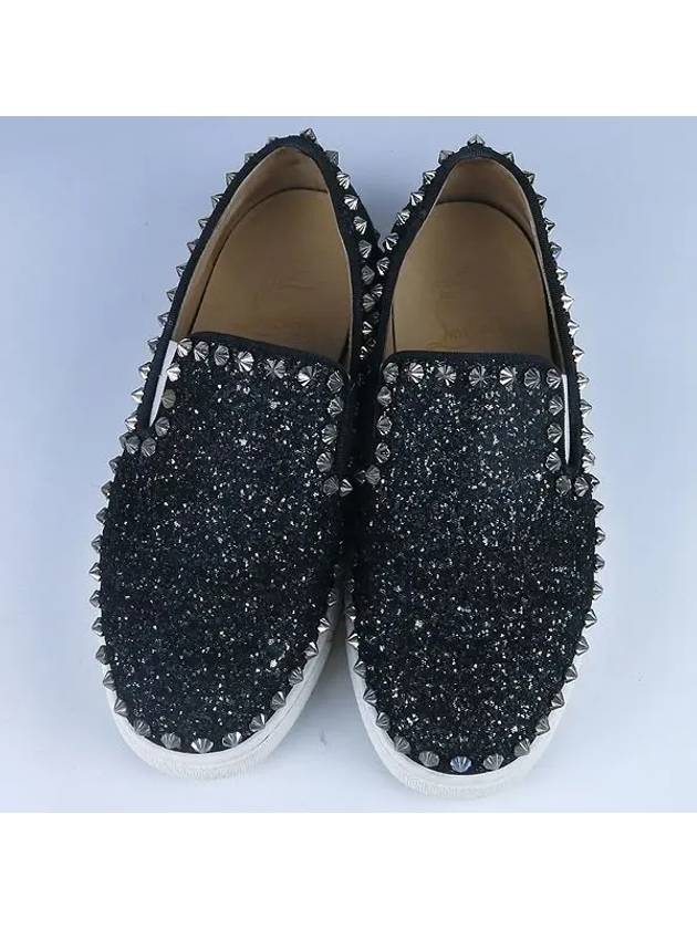 Studded Black Color Pik Boat Women s Slip Ons 210mm - CHRISTIAN LOUBOUTIN - BALAAN 5