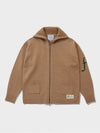 F Logo Wool Zip-up Cardigan Beige - FFEFF STUDIO - BALAAN 2