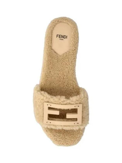 Baguette Leather Slide Slippers Ivory - FENDI - BALAAN 2