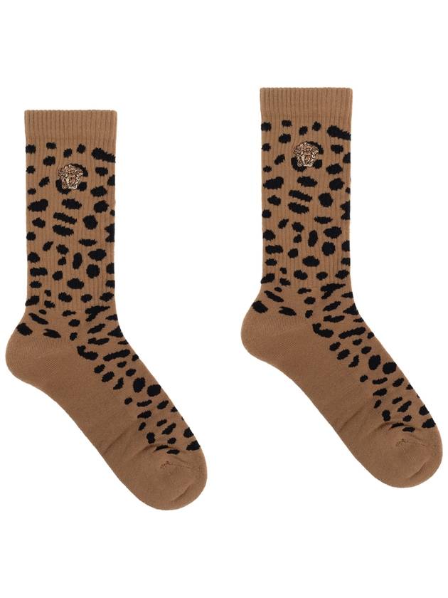 Versace Socks With Animal Motif, Women's, Brown - VERSACE - BALAAN 4