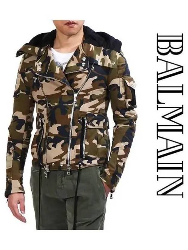 Camo biker hooded jacket 271326 - BALMAIN - BALAAN 1