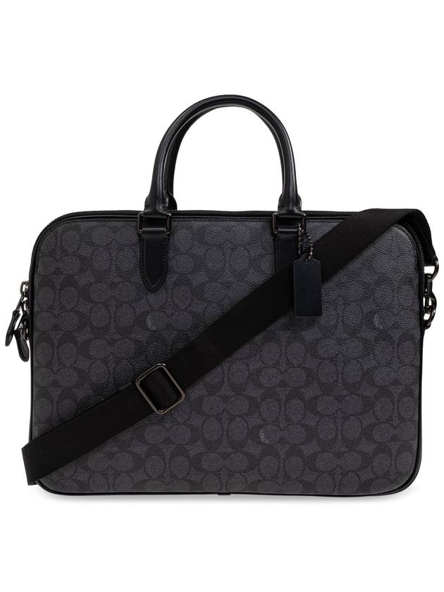 Coach Briefcase With Monogram, Men's, Black - COACH - BALAAN 1