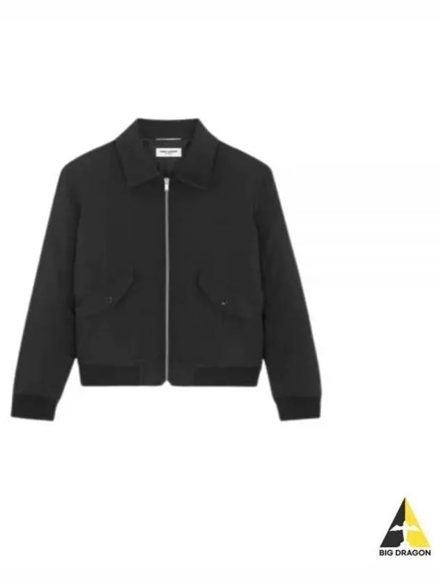 Zip-Up Bomber Jacket Black - SAINT LAURENT - BALAAN 2