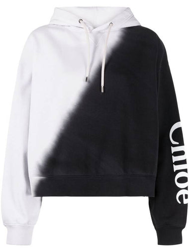 Printed Hoodie Sweater Black White - CHLOE - BALAAN 1