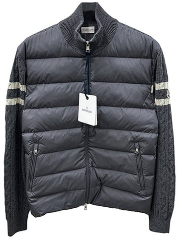 9B00013 M1115 921 Logo Patch Knit Padding Mix Jacket Charcoal Men s TEO - MONCLER - BALAAN 1