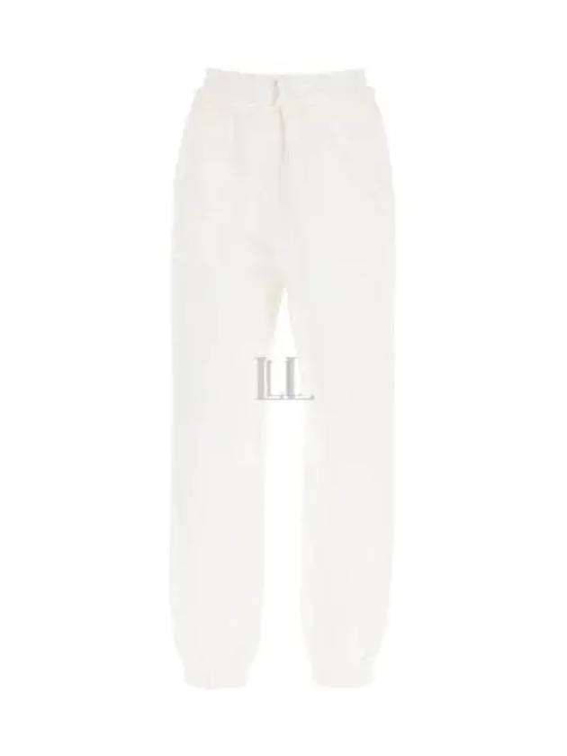 Embroidered Logo Drawstring Cotton Track Pants White - MIU MIU - BALAAN 2