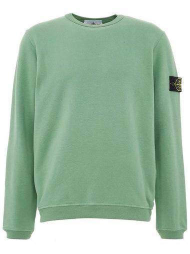 Men's Wappen Patch Crewneck Sweatshirt Sage Green - STONE ISLAND - BALAAN 1