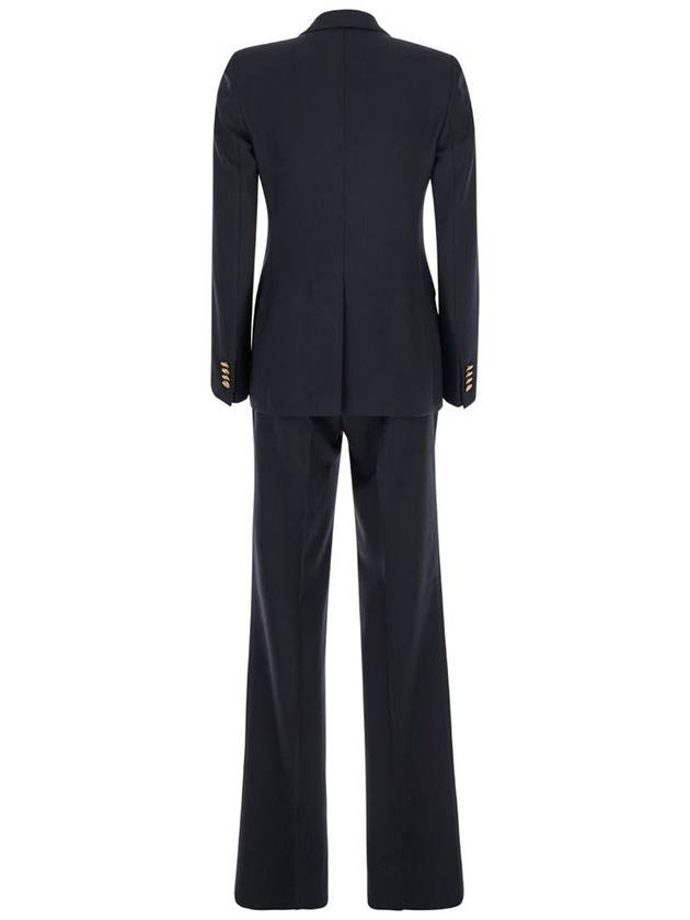 'Parigi' Blue Double-Breasted Suit With Peak Revers In Wool Blend Stretch Woman - TAGLIATORE - BALAAN 2