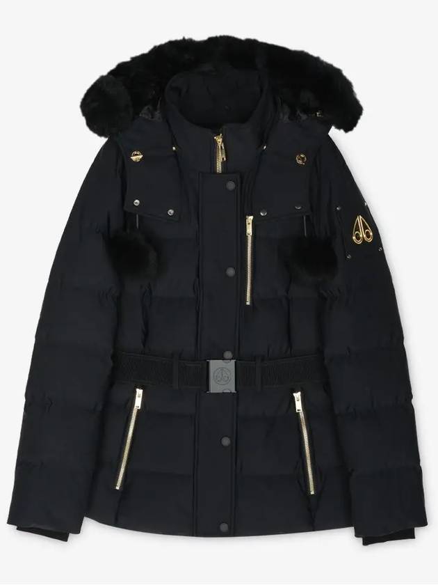 Gold Cambria Down Jacket Black Shearling Black - MOOSE KNUCKLES - BALAAN 3