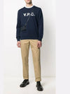 Men's VPC Logo Print Crew Neck Sweatshirt Navy - A.P.C. - BALAAN 5