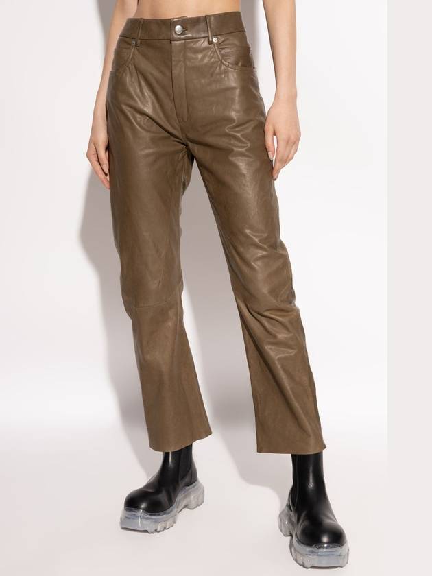 Rick Owens Leather Pants Detroit, Women's, Brown - RICK OWENS - BALAAN 3