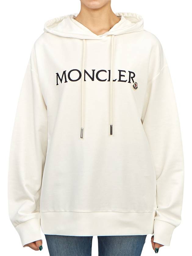 Embroidered logo hooded top white - MONCLER - BALAAN 2