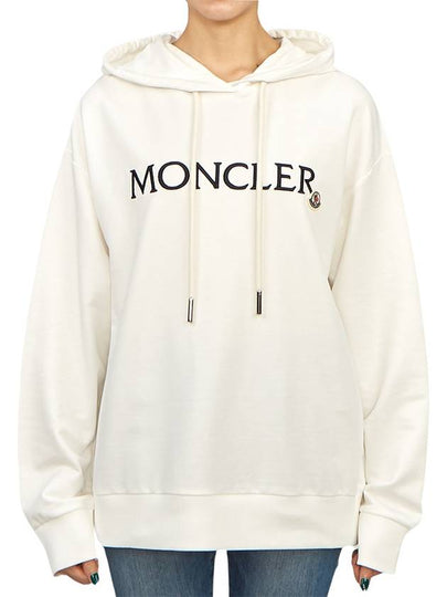 Embroidered Logo Hoodie White - MONCLER - BALAAN 2