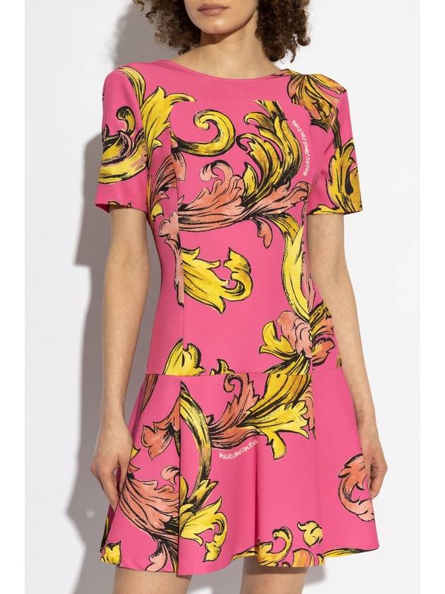 Versace Jeans Couture Dress With Outline Barocco Print, Women's, Pink - VERSACE - BALAAN 3