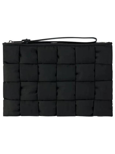 Cassette Small Flat Clutch Bag Black - BOTTEGA VENETA - BALAAN 2