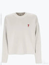 Red ADC Chain Stitch Heart Logo Knit Top Ivory - AMI - BALAAN 2