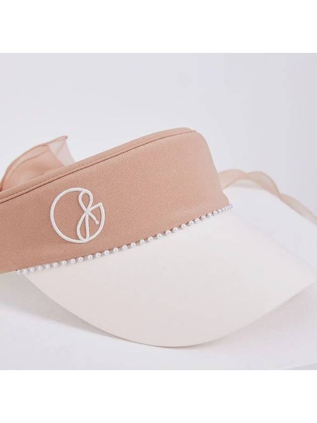 Women s Golf Wear Pearl Line Ribbon Sun Cap Beige - J JANE - BALAAN 4