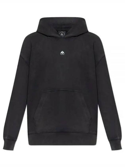 Logo Plaque Long Sleeve Hooded Black - MOOSE KNUCKLES - BALAAN 2