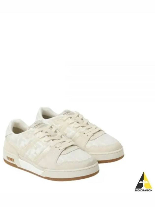Match Canvas Low-Top With White Suede - FENDI - BALAAN 2