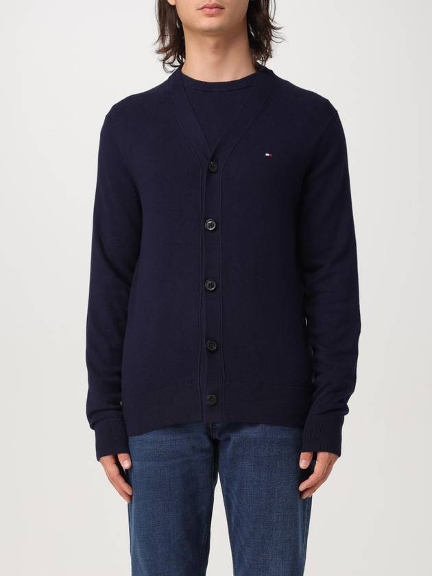 Essential Embroidered Logo Cardigan Navy - TOMMY HILFIGER - BALAAN 2