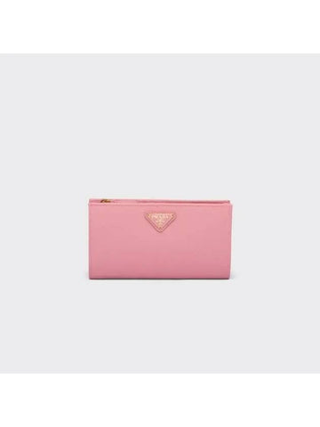 Large Saffiano Leather Long Wallet Petal Pink - PRADA - BALAAN 1