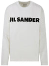 Logo Print Long Sleeve T Shirt White - JIL SANDER - BALAAN 3