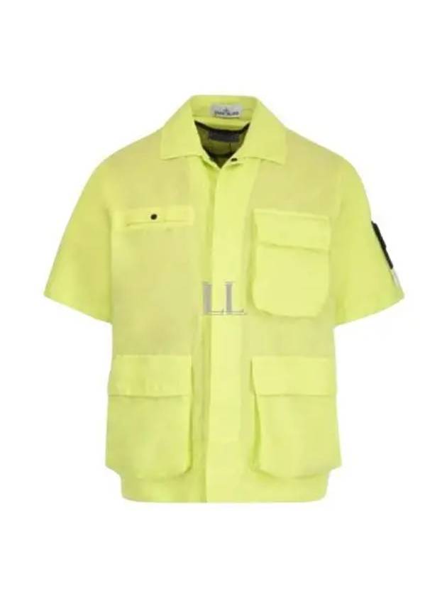 Men's Waffen Short Sleeve Shirt Jacket Lime - STONE ISLAND - BALAAN 2