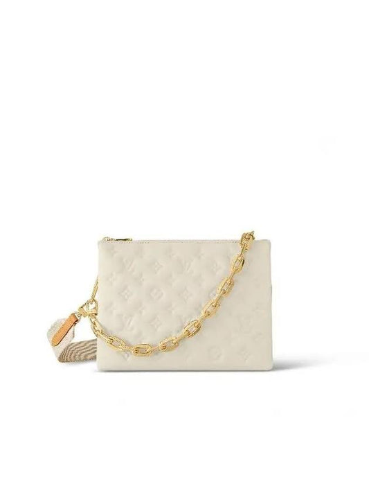 Women's Coussin PM Chain Leather Shoulder Bag Cream - LOUIS VUITTON - BALAAN 1