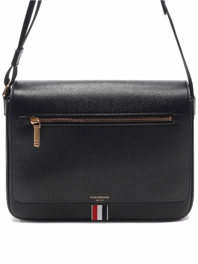 Tonal Strap Leather Reporter Cross Bag Black - THOM BROWNE - BALAAN 2